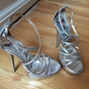 Silver strapped shoes